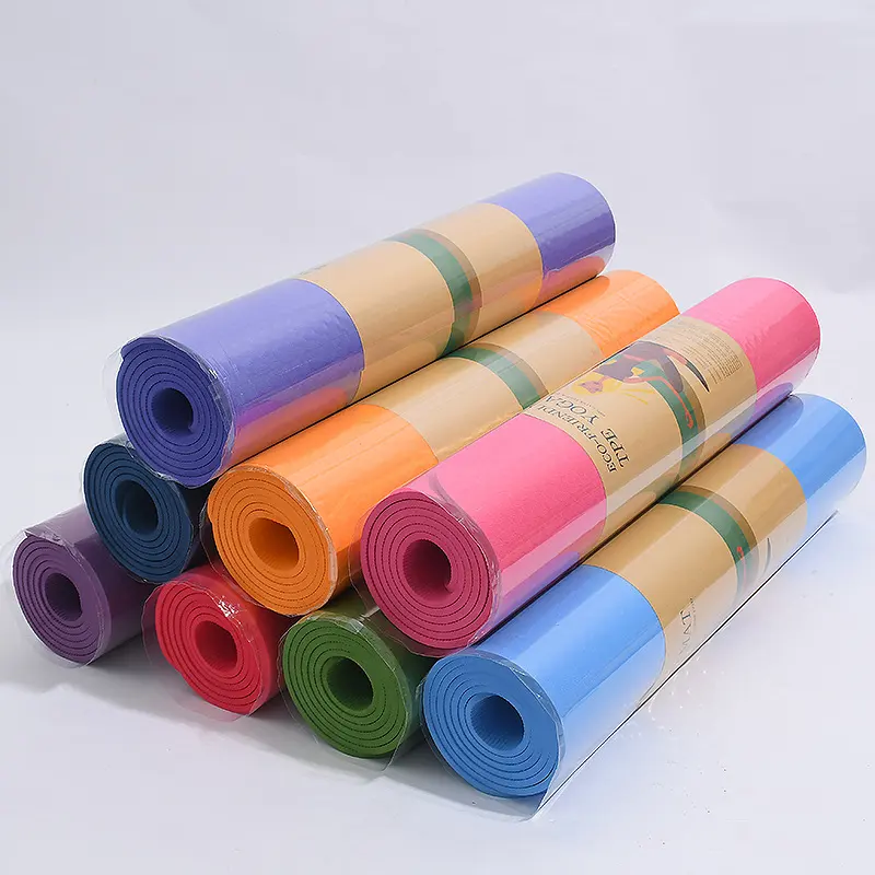 Op Maat Gemaakte Print Yoga Mat Enkele Kleur Tpe Yoga Mat Voor Fitness,Eco Vriendelijke 6Mm Yoga Mat Fitness Sport Tool