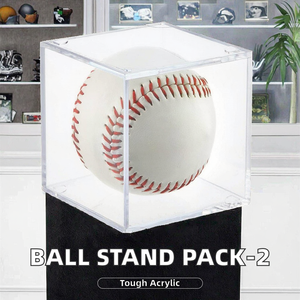 Rắn Trắng acrylic bóng nhỏ đứng chủ gói 2 readymade thể thao bóng Rack hiển thị cho bóng chày Golf Bóng mềm quần vợt trứng - Product Image 2