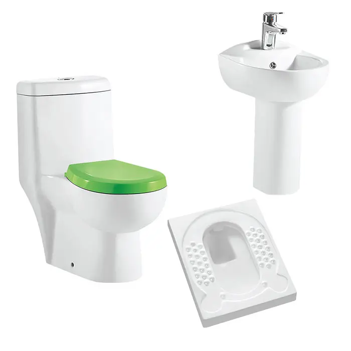 Kinder Kindergarten einteilige Toilette Hand waschbecken und Squat WC-Set für Kinder