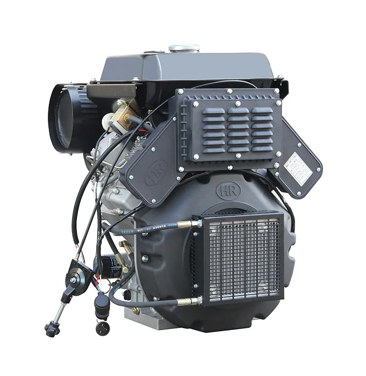 Hiearns 20hp 25hp 30hp keyway shaft 36.5mm V twin diesel engine 4 stroke air cooled 2 cylinder diesel engine