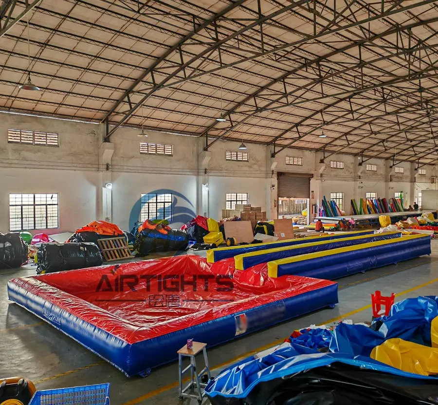 מכירת מפעל בסין מותאמת אישית 15 מטר ארוך מגלשת מים מתנפחת N מגלשה עם בריכה