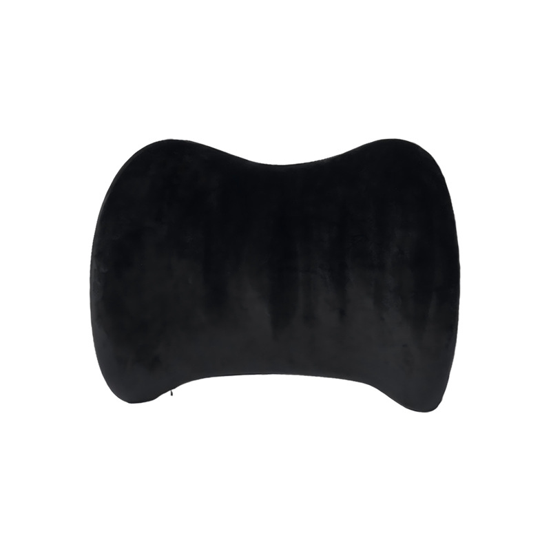 Support lombaire minimaliste en mousse à mémoire de forme en peluche en noir