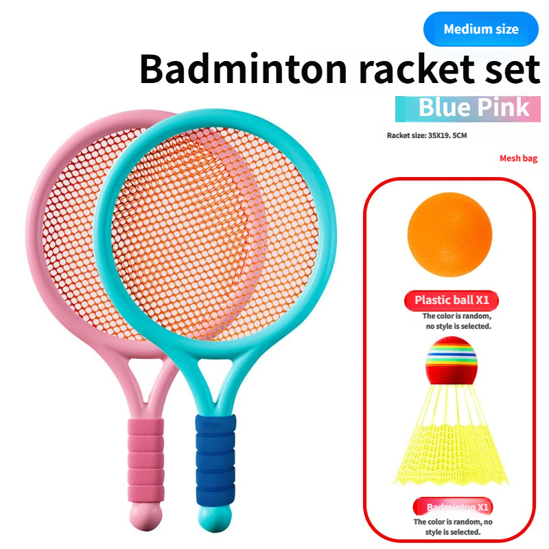 Sac de badminton bleu rose-2 raquettes avec filet, 185g