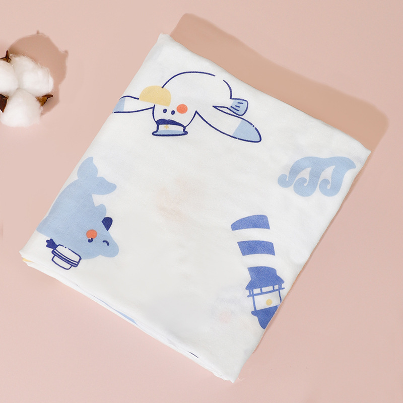 Petit marin océan-(double couche de coton de bambou)