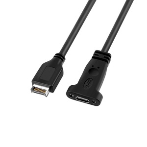 50cm שחור usb 3.2 סוג <span class=keywords><strong>c</strong></span> כדי סוג e פנל קדמי כותרת כבל