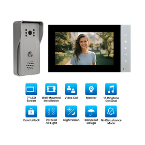 Trudian Factory Price 7 Inch Waterproof Door Doorbell Home 4 Wire Analog Video Audio Door Phone <strong>Intercom</strong> <strong>System</strong> <strong>With</strong> Camera - Product Image 3