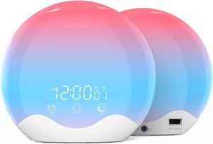 New Double-Sided LED Digital <strong>Time</strong> Alarm Clock Simulated Sunrise Wake-Up <strong>Light</strong> Shell Electronic Colorful Atmosphere Night <strong>Light</strong> - Product Image 6