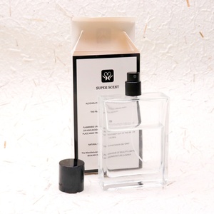 Luxury Custom 30 <strong>ml</strong> 50 <strong>ml</strong> <strong>100</strong> <strong>ml</strong> Clear Frosted Flat Square Empty Glass Bottle Perfumes Bottle With Packaging <strong>Box</strong> - Product Image 3