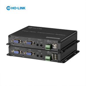 Convertidor de fibra óptica VGA multifunción con control de teclado y ratón, transmisión de audio 3,5, datos RS232