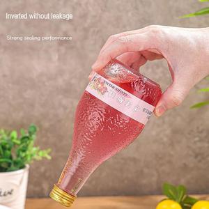 空时尚饮料水果酒杯容器100/250/375/500毫升鸡尾酒清酒酒瓶带塑料螺旋盖 - Product Image 3