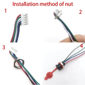5针usb-c连接器，带CC针数据螺母卡扣板4针，带电线3A防水USB类型C至ph2.0快速充电母插孔 - Product Image 6