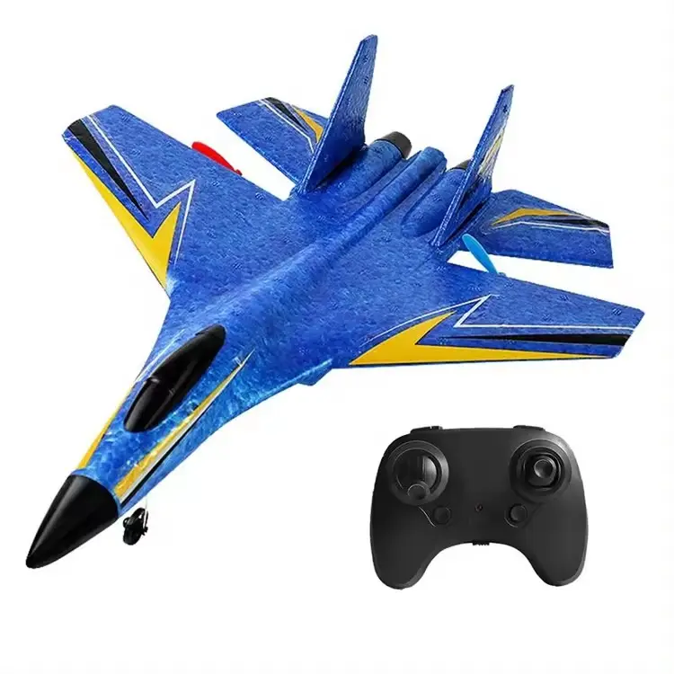 HW33 Model pesawat RC Remote Control, mainan pesawat tempur Jet Aero dengan busa kecepatan terbang Led, pesawat Glider Rc