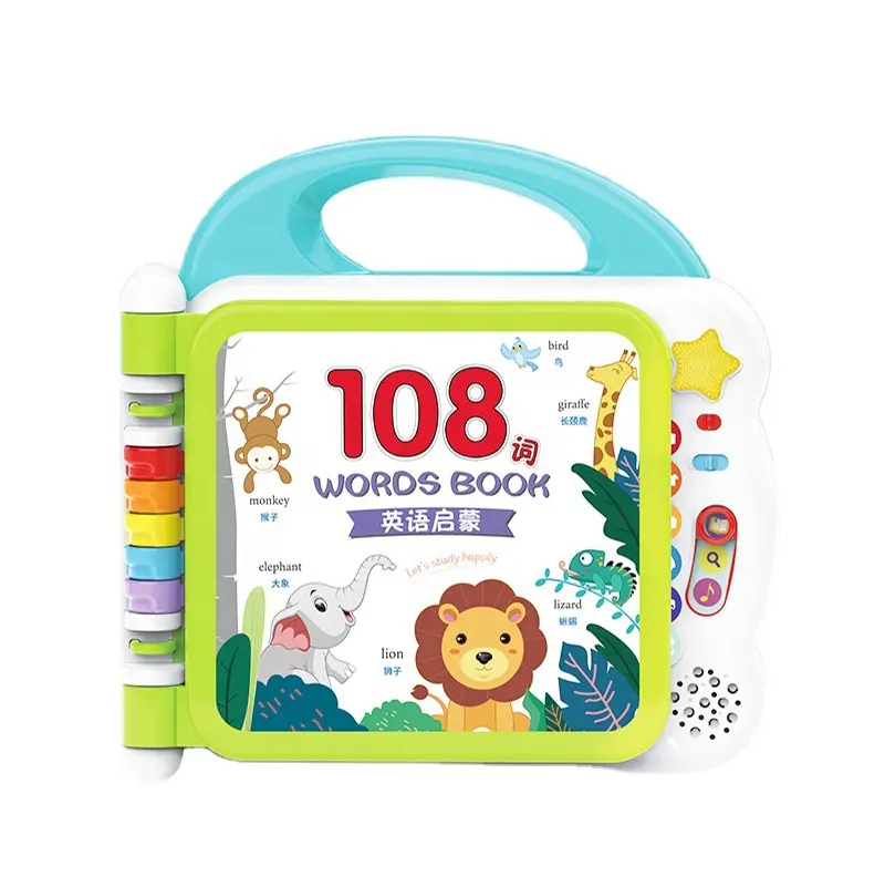 Buku Pertama Anak Layar Sentuh Mainan Poin Membaca, Mesin Belajar Bahasa Inggris Set Pendidikan Prasekolah dengan 108 Buku Kata