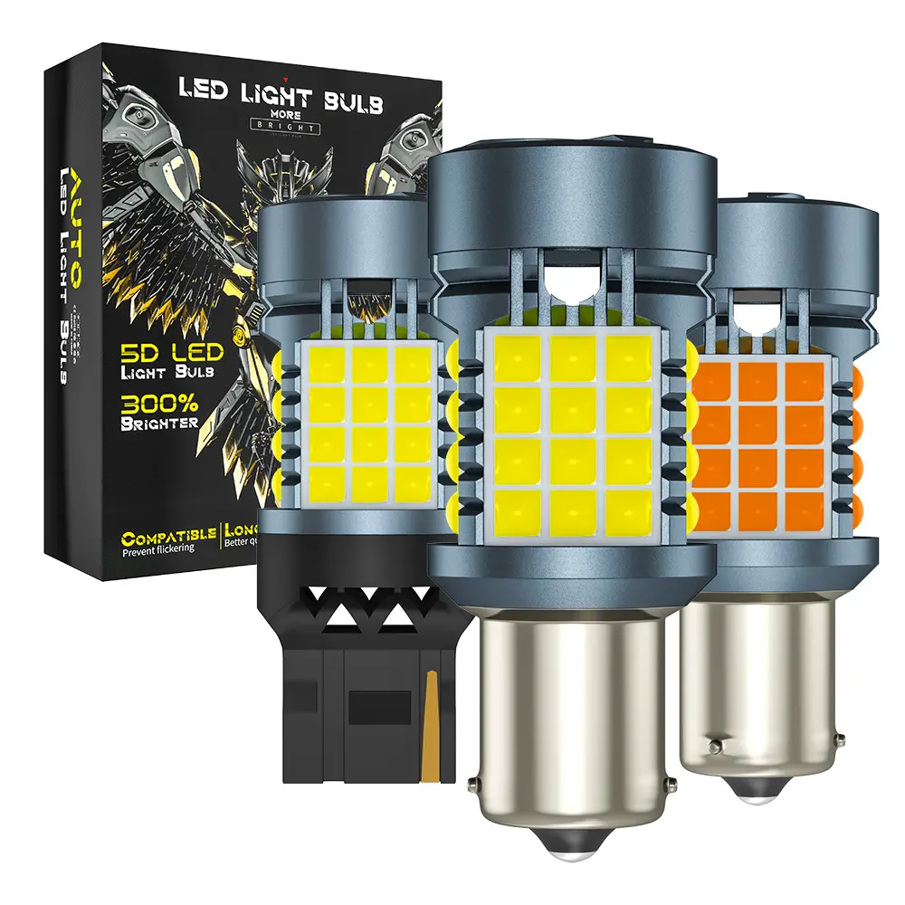 LIGHTOWL PY21W P21 1156 BaU15s Kfz-LED-Licht Blinker 12V 48SMD 6000K Weiße Bremse Rückfahr leuchte