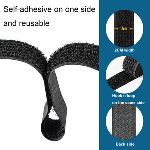 15m 2-in-1 Cut-to-length One Sided Mixed <strong>Hook</strong> and <strong>Loop</strong> <strong>on</strong> <strong>Same</strong> <strong>Side</strong> Fastener Tie with 50 Buckles &amp; 10 <strong>Hooks</strong> Free Cutting - Product Image 2