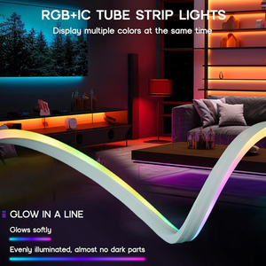 ชุดไฟเส้นนีออน LED RGB แอดเดรสแบบทำมือ5V 5 M แอปเพลง IP65รีโมทคอนโทรลทำจากพีวีซี