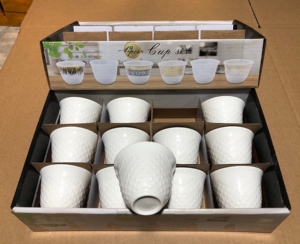 埃塞俄比亚阿拉伯咖啡杯Gawa白色压花食品级陶瓷浓缩咖啡杯套装