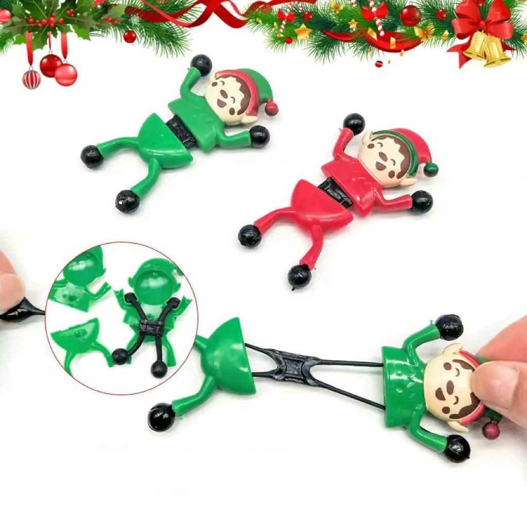 Navidad niños forma pared escalada hombre pegajoso araña inclinar pequeño hombre juguetes de descompresión para niños
