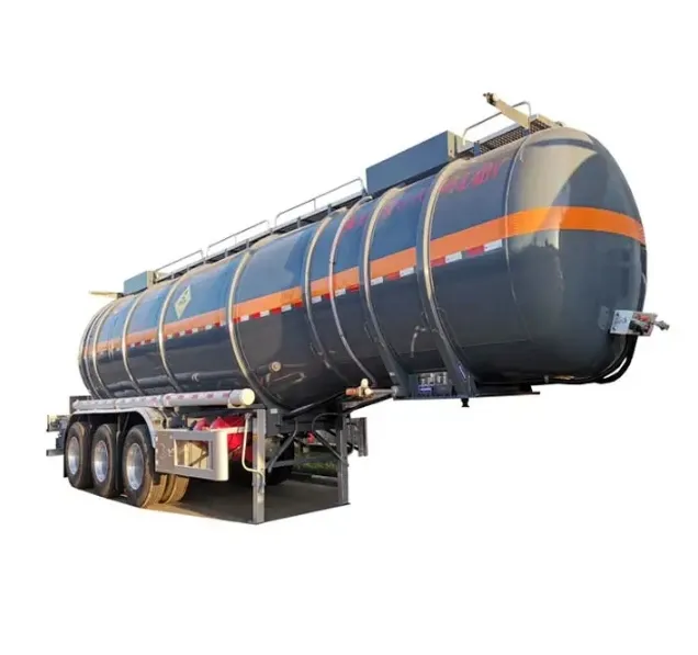 מכלית כימית טריילר מותאם אישית 3 סרס חומצה גופרתית טנק חצי טריילר 32cbm טריילרים משאית פלדה 32cbm