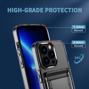 2合1信用卡手机套iPhone 13 Pro max透明防震手机套iPhone卡钱包透明手机套 - Product Image 6