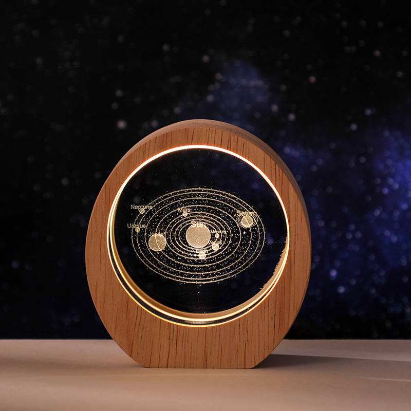 Solar system round wooden frame