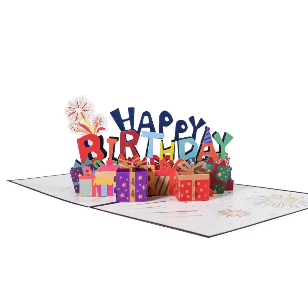 Cartão de aniversário pop-up 3D CY para mulheres, homens, mulheres, maridos, meninas, namoradas, cartões de felicitações de feliz aniversário