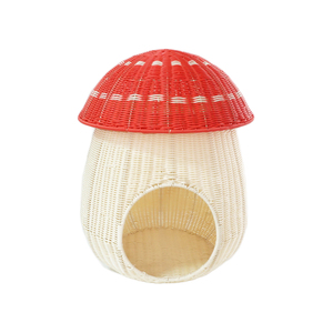 XH PP Rattan Resin Wicker Gewebte Pilzform Fabrik benutzer definierte Indoor-Hundehütten Bett Haustier käfig Zwinger haus Kratz baum mit Matratze - Product Image 4