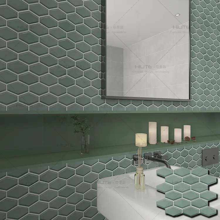 3D duvar dekorasyonu altıgen petek mozaik çini