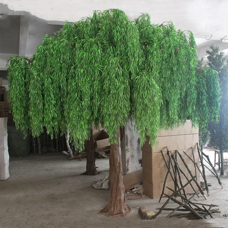 Bandai Hac — arbre à feuilles et feuilles vertes artificielles, grande taille, usage intérieur
