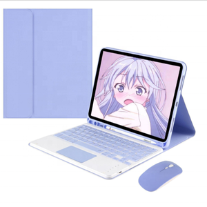 平板电脑通用无线平板蓝牙3.0键盘聚氨酯皮套支架IPad 10.2 10.5 10.9 11专业版 - Product Image 6
