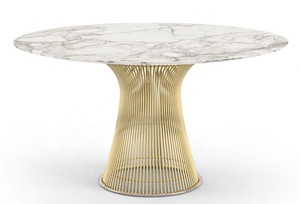 Phong Cách Platner Vòng Bàn Ăn Cơ Sở Thép Không Gỉ Tempered Glass Đá Cẩm Thạch Bàn Ăn Phòng Bàn - Product Image 5