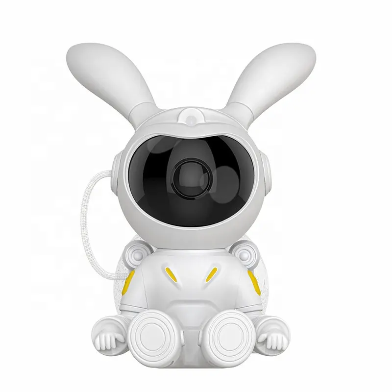 Lonvel Adjustable Rabbit Lamp Head Angle LED Sitting Bunny Astronauta Starry Clouds Projection Night Light