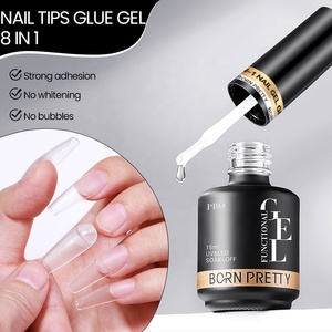 Doğan PRETTY PRO yeni formülü yumuşak jel İpuçları yapıştırıcı Bond 15ml 8 in 1 fırça için tırnak jeli tutkal jel X tırnak uzatma tırnak oluşturucu