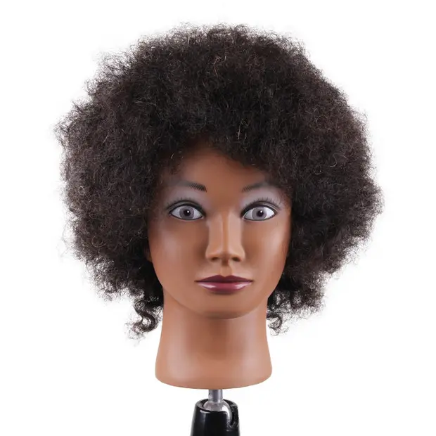 Cabeza de MANIQUÍ PARA pelucas, pelo Afro profesional de alta calidad, pelo humano, peinado, venta al por mayor