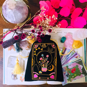 Tarot kartları mücevher divination araçları nakış kese saklamak için özel büyülü kadife kese - Product Image 5