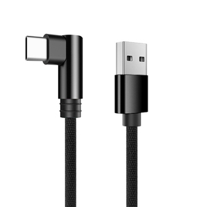 Odaklar USB C kablosu 90 derece naylon örgülü siyah USB kablosu oyun oynamak için USB2.0 Ladekabel hızlı şarj kablosu - Product Image 6