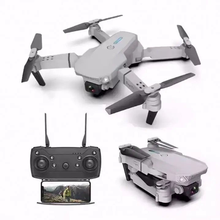 E88Pro drones plegables E88 Drone 4K Cámara dual HD V3 Wifi Control remoto plegable Mini Quadcopter Helicóptero Juguetes para niños Gi