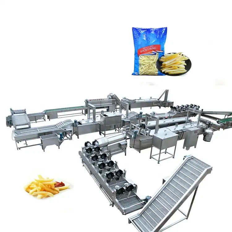 Gran capacidad de producción, patatas fritas automáticas, precio de línea de freidora pequeña, precio de línea de producción de patatas fritas