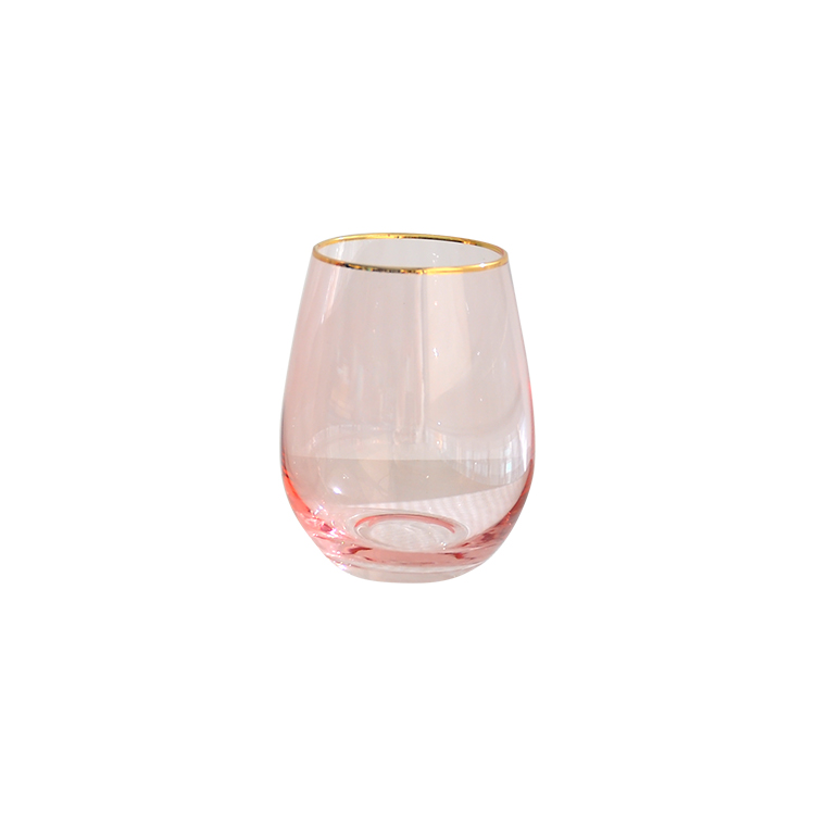 verre à vin cerclé d'or rose F