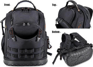 כלים כבדים תיק לחשמלאים גדול hvac כלי תרמיל workbag 77-כיסים בניית כלי אחסון תיק