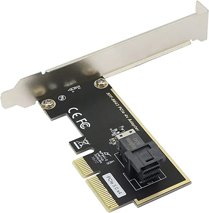 Tarjeta adaptadora PCI Express 4X para SSD, dispositivo Compatible con PCI-E X4, X6, X8, U.2, NVMe, PCIe, 3,0x4