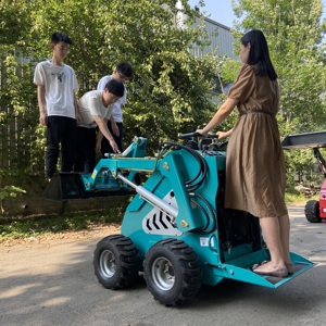 Minicargadora de dirección deslizante con motor diésel con accionamiento de pista, 450KG, 350KG, carga nominal, excavación, MINICARGADORA sobre orugas