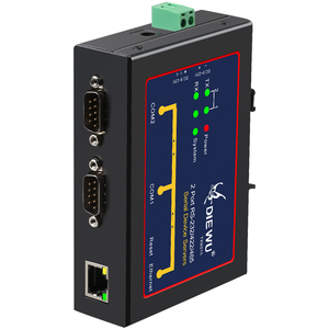 DinRail Ethernet a 2 puertos RS232 RS422 RS485 Servidores de dispositivos serie Comunicación de red TCP/IP RJ45 a RS232 multifunción