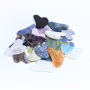 Doğal gül kuvars yeşim gujade taş kazıma masaj tahtası aracı Set gua sha taş - Product Image 2
