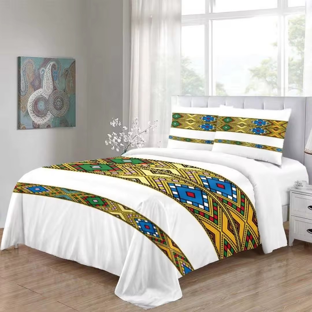 1A012 3 pcs(2 pillow covers and 1 quilt cover)