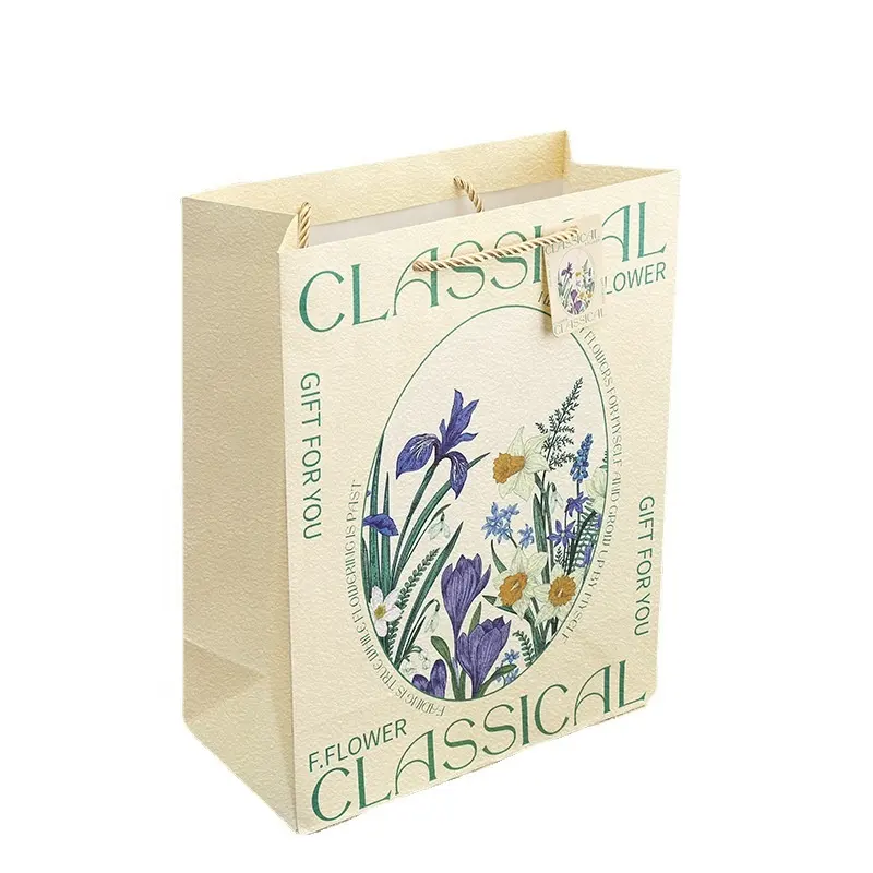 Kraft bahçe estetik sanatsal anlayışı kraft kağıt logo özelleştirme hediye çantası tote çanta