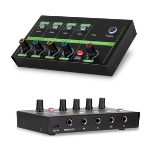 4-Channel Noise Cancelling <strong>Microphone</strong> Quad Mixer Stereo Mono <strong>Output</strong> with Low <strong>Input</strong> 4-in-1 <strong>Microphone</strong> Stereoscopic <strong>Audio</strong> Mixer
