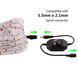 <span class=keywords><strong>Mini</strong></span>-<span class=keywords><strong>Inline</strong></span>-<span class=keywords><strong>LED</strong></span>-Dimm schalter DC 12V 2A <span class=keywords><strong>PWM</strong></span> mit DC-Buchse 5.5/2.1-Anschluss für einfarbiges 3528 5050-<span class=keywords><strong>LED</strong></span>-Streifenlicht
