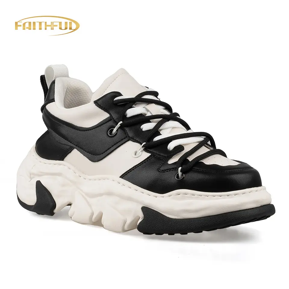 Zapatillas de deporte de cuero personalizadas a la moda, zapatillas informales de estilo Waling, zapatillas deportivas para correr para hombre, zapatillas deportivas