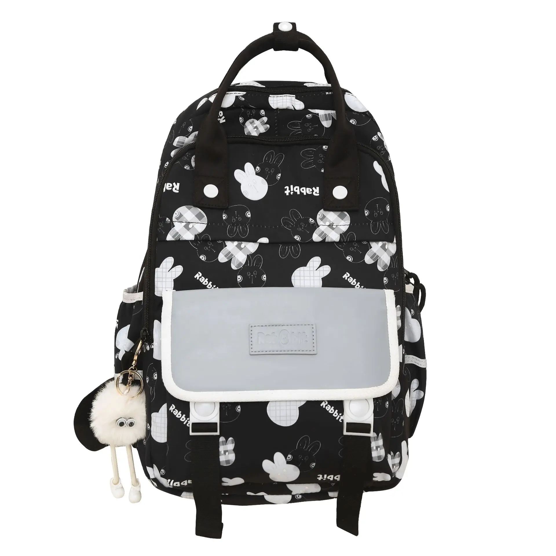 Nouveau style étudiant sac à dos avec bande réfléchissante mignon impression sac d'ordinateur dames sac à dos Portable